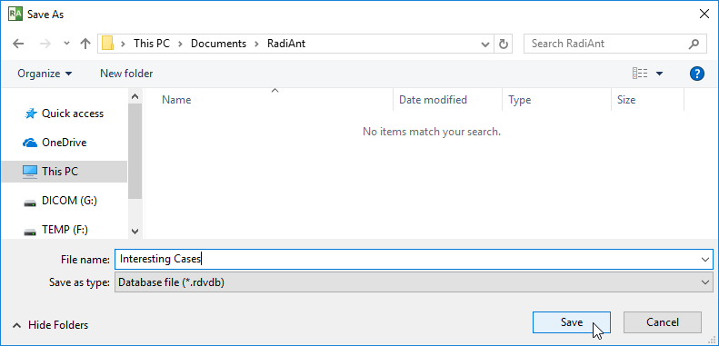 保存数据库对话框