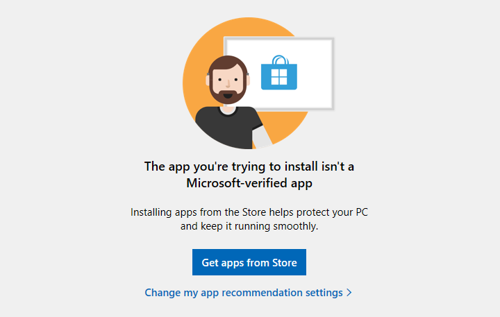 应用未经 Microsoft 验证警告