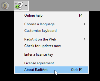 关于 RadiAnt 菜单