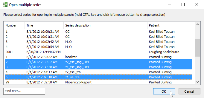 多序列选择窗口