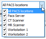 选择 PACS 位置